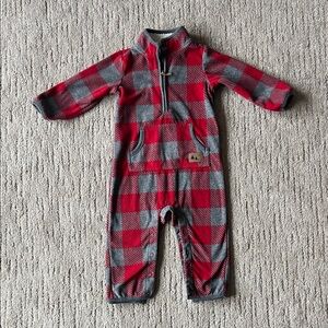 Carter's Red and Gray Plaid Footie